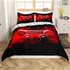 Homemissing Set copripiumino per bambini Gamer per ragazzi ragazze e ragazze con controller per videogiochi Set di biancheria da letto per console di gioco e biancheria da letto rosso e nero, con