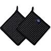 Encasa XO 21 cm Forno Microonde Potholders (2 pz Set) per cucina cucina e cottura - Resistente al calore, protezione delle mani da utensili caldi - Macellaio strisce nere