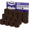 Filzada® 64x Feltrini per Sedie Rotondi Ø 20 mm - Feltrini Adesivi Marrone - Feltro adesivo per mobili con potere adesivo ideale