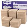 Filzada® 36x Feltrini autoadesivi - 25 x 25 mm quadrato - Beige - Feltro per mobili professionali scivola con una forza adesiva ideale