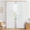 MRTREES Tende con nastro arricciato, lunghezza 235 cm, con nastro arricciato, per tende, set da 2 pezzi, bianco, semitrasparente, 140 cm di larghezza, 2 pezzi