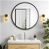 MIQU Specchio da bagno da 70 cm grande Specchio rotondo senza illuminazione con cornice in metallo nero 700 x 700 mm, per bagno, soggiorno, WC, corridoio