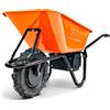 SuperHandy Carriola elettrica senza fili, 48 V 2 Ah alimentato a batteria, vasca in acciaio da 75 l, capacità di carico 150 kg, carrello da giardino, trasportatore di materiali e detriti