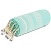 o-day Telo Mare Cotone Fouta 170x90 cm - Asciugamano Mare Cotone Leggero per Spiaggia, Lettino, Viaggio, Uomo Donna, Righe, Salvaspazio (Righe Verde Marino)