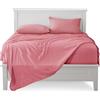 FARFALLAROSSA Lenzuola Una Piazza e Mezza Completo, Materiale 100% Puro Cotone, Lenzuola e 1 Federa da Letto, Biancheria da Letto Made In Italy, cipria