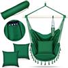 tillvex Poltrona Sospesa 200kg da Appendere | Amaca Sospesa Interno & Esterno | Sedia Appesa Resistente alle Intemperie | Poltrona Oscillante con Cuscino (Verde, Con 2 cuscini)