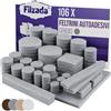 Filzada® Set di 106 feltrini autoadesivi (rettangolari e rotondi) - grigio - feltrini professionali per mobili in feltro con forza adesiva ideale
