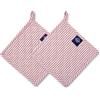 Encasa XO 21 cm Forno Microonde Potholders (2 pz Set) per cucina cucina e cottura - Resistente al calore, protezione delle mani da utensili caldi - Ticchettio rosso