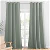PONY DANCE Tende Salotto Moderne 2 Pezzi L 140 x A 245 cm Tenda Oscurante da Interno Cameretta Bambini Curtains Soggiorno con Anelli Termiche per Casa, Verde Salvia