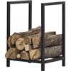 [en.casa] Portalegna (AxLxP) 50 x 40 x 30 cm Deposito per Legna da Ardere Supporto Tronchi in Acciaio per Uso Esterno/Interno Scaffale da Legnaia - Nero