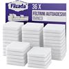 Filzada® 36x Feltrini autoadesivi - 25 x 25 mm Quadrato - Bianco - Feltro per mobili professionali con adesione ideale