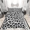 Loussiesd Set Trapunta leopardato nero grigio ghepardo stampa set biancheria da letto adolescenti modello mucca piumino Africa animale leggero set 2 pezzi taglia 135x200cm multicolore 16034