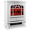 Monzana Deuba® Camino Elettrico 2000W 60x28x50cm Termocamino Luce LED Effetto Fiamma Stufa Elettrica Caminetto Finto a Corrente Stile Antico Bianco