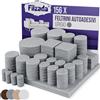 Filzada® Set di 156 feltrini autoadesivi (rettangolari e rotondi) - grigio - feltrini professionali per mobili in feltro con forza adesiva ideale