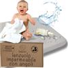 Bisoo Lenzuola Impermeabili 50x100 - Lenzuola per Culla Letino/Parco Giochi per Bambini - Lenzuolo Coprimaterasso Impermeabile Con Angoli 100% Jersey OEKO-TEX - 1 Lenzuolino Grigio 100x50 cm