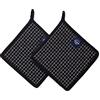 Encasa XO 21 cm Forno Microonde Potholders (2 pz Set) per cucina cucina e cottura - Resistente al calore, protezione delle mani da utensili caldi - Macellaio controlla il nero