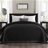 WOLTU Copriletto Singolo Trapuntino Matrimoniale Trapunta Estiva Double Face Soffice Caloroso Coperta in Poliestere 240x260 cm Nero