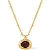 WATEFOER Collana con pendente in oro turchese/occhio di tigre per donna, collana girocollo con gemme a catena d'oro 18K retro ciondolo in pietra naturale Regali di gioielli (Occhio di tigre-01)