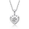 MomentWish Collana Donna Cuore, 0,5 Carato Moissanite Punto Luce Diamante Collana Argento 925 Gioielli Regalo per Donne Fidanzata Mamma
