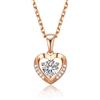 MomentWish Collana Oro Rosa Donna, 0,5 Carato Cuore Moissanite Punto Luce Diamante Collana Argento 925 Gioielli Regalo per Donne Fidanzata Mamma