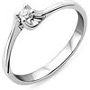 MIORE Anello Solitario 4 griffe in 9 kt oro bianco 375/1000 con diamante de 0.04 ct