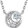 Suplight Collana Donna Argento Ciondolo Argento 925 Donna,Collana Donna Luna Donna Diamante Aprile Collana Donna con Pietra Punto Luce Collana Confezione Regalo