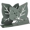 Baroni Home Portatovaglioli in Metallo con Motivo Foglia, Design Moderno per Tavola e Cucina, Linea Edera, 16,5x16,5x8 cm