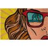 Baroni Home Zerbino da Esterno in Cocco Dipinto a mano con Base in PVC, Tappeto da Esterno Ultraresistente e Facile da Pulire, Pop Art Beach, 60x40 cm