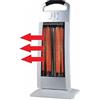 Palucart Stufa elettrica a basso consumo CARBONIO 900 Watt con oscillazione orizzontale, maniglia e sistema di sicurezza colore grigio per l'inverno -3111F1,7