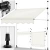 tillvex Tenda da Sole a Bracci con Manovella 150cm | Protezione per Il Balcone, Regolabile, Senza Forare, a Manovella | Tenda resistente per Esterno ai raggi UV e regolabile in Altezza
