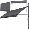 tectake® Tenda da Sole a Morsetto con Manovella, Altezza e Inclinazione Regolabile, Telo Impermeabile e Resistente ai Raggi UV, Ideale per Balcone e Terrazzo, 350x180cm - Nero/Grigio