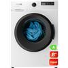 EVVO Lavatrice 8 kg a carico frontale Terra 8, 1350 giri/min, Classe energetica A, motore inverter, 15 programmi, lavaggio rapido 15', vapore Steam Wash, avvio ritardato (8 kg)
