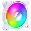 EMPIRE GAMING - Ventola di Case Mirror per PC Gamer da 1x120 MM - Flusso d'aria elevato - RGB Indirizzabile LED PWM 3 Pin 5 Volt - Dual Loop - Silenzioso - Raffreddamento 12 cm - Bianco