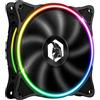 EMPIRE GAMING - Ventola di Case per PC Gamer da 1x120 MM - Flusso d'aria elevato - RGB Indirizzabile LED PWM 3 Pin 5 Volt - Dual Loop - Silenzioso - Raffreddamento 12 cm - Nero