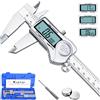 Kynup Calibro Digitale IP54 Impermeabile, Professionale Micrometro in Acciaio da 150mm/6 pollice, Calibro Metallo con Ampio Display LCD, Pollici/Millimetri/Frazione Conversione Calibro Elettronico