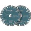 PRODIAMANT disco diamantato professionale in granito Super Speed Cut confezione doppia 150 mm x 22,2 mm con segmenti di protezione per tagliamuri