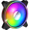 EMPIRE GAMING - Ventola di Case Mirror per PC Gamer da 1x120 MM - Flusso d'aria elevato - RGB Indirizzabile LED PWM 3 Pin 5 Volt - Dual Loop - Silenzioso - Raffreddamento 12 cm - Nero