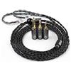 Linsoul QKZ Q1 MAX - Cavo di aggiornamento per cuffie HiFi a 16 supporti, 352 core, placcato argento, con spina intercambiabile da 2,5 mm/3,5 mm/4,4 mm, cavo di ricambio per audiofili (nero, tipo S)