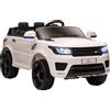 HOMCOM Auto Elettrica per Bambini 3-6 Anni 12V Doppio Motori 3-5km/h, Macchina per Bambini Elettrica con Sospensione, Telecomando 2.4G, Maniglia, Luci LED, Musica e Clacson, Bianco