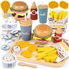 Airlab Fast Food Giocattolo, Accessori Cucina Giocattolo Legno per Bambini Bambina, Set Cibo Veloce Finto Giocattolo per Cucina Bambini, Regalo Bambino Compleanno Pasqua Halloween Natale 3 4 5+ Anni