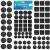 shinfly set di 60 Feltrini Adesivi per Mobili Sedie, Sottosedie Rotondi Quadrati, 3mm di spessore, Antiscivolo, per Mobili Pesanti