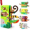 beiens Libri di Stoffa per Neonati 0 3 6 Mesi, Morbidi Libro Sensoriale Neonati Animali della Giungla, Giochi da Passeggino Libro Interattivo per Tummy Time