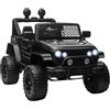 HOMCOM Macchina Elettrica per Bambini 3-6 Anni da 12V con Telecomando e Guida Manuale, Doppio Motore, Fari e Clacson, 100x64.2x71 cm, Nero