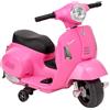 Baroni Toys Vespa Elettrica per Bambini Licenza Ufficiale, Moto Ride-On con Rotelle, Manubrio Sterzante, Fari e Clacson, Motore 6V, Velocità 3 km/h, da Interno ed Esterno, 61x31x32,5 cm, Rosa