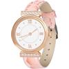 OFFCUP Orologio da Donna, Orologio Analogico al Quarzo Orologio da Polso Diamante Con Cinturino in Pelle Classico Business Casual, Movimento a Tre Lancette -Rosa