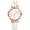OFFCUP Orologio da Donna, Orologio Analogico al Quarzo Orologio da Polso Diamante Con Cinturino in Pelle Classico Business Casual, Movimento a Tre Lancette -Bianco 2
