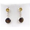 7.80 GM 925 Argento Sterling Naturale Multi Taglio Gemma a Lobo Orecchini 3.3cm