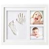 PewinGo Kit Impronte Mani e Piedi Neonato, Argilla Sicura al 100% per Bambini, Cornice Ricordo in Legno Massello Potenziata per Nuove Mamme, Regalo per Baby Shower e Natale-Bianco