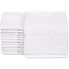 GOLD TEXTILES MMSD - Confezione da 12 tappetini da bagno in cotone (bianco, 45,7 x 63,5 cm), leggeri, ad asciugatura rapida, di qualità commerciale