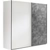 Composad | Armadio della Linea SYSTEMA, Armadio a 2 Ante Scorrevoli, Camera da Letto, Dimensioni (LxAxP) 250x223x67 cm, Colore Grigio Tadao e Bianco Top Matt, Made in Italy
